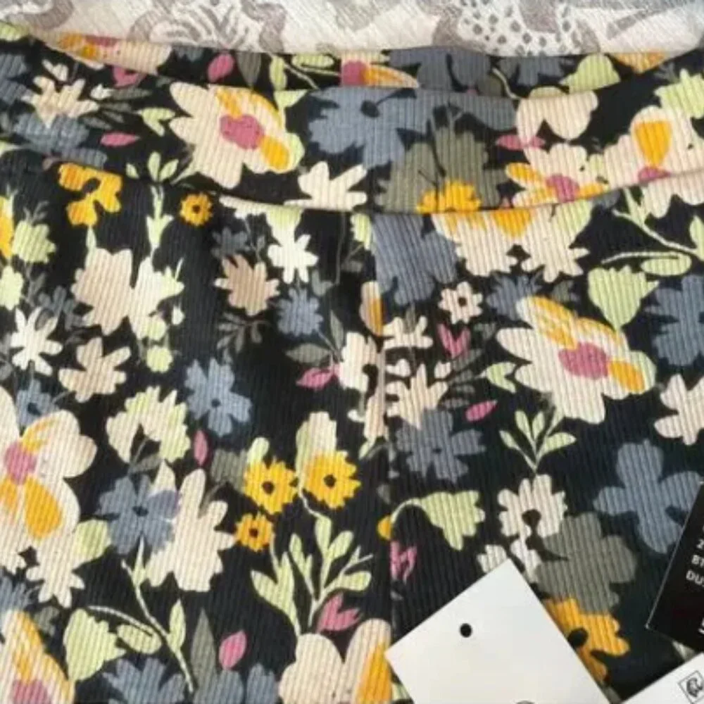 NWT Volcom Girls Long Sleeve Knit Sweater & Flare Floral Pants Set Dusty Blue